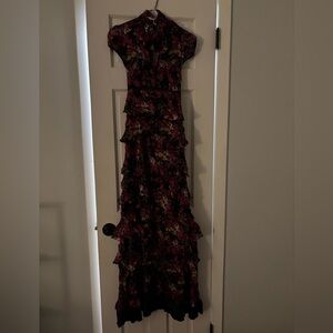 Bebe Floral Ruffle Maxi Dress